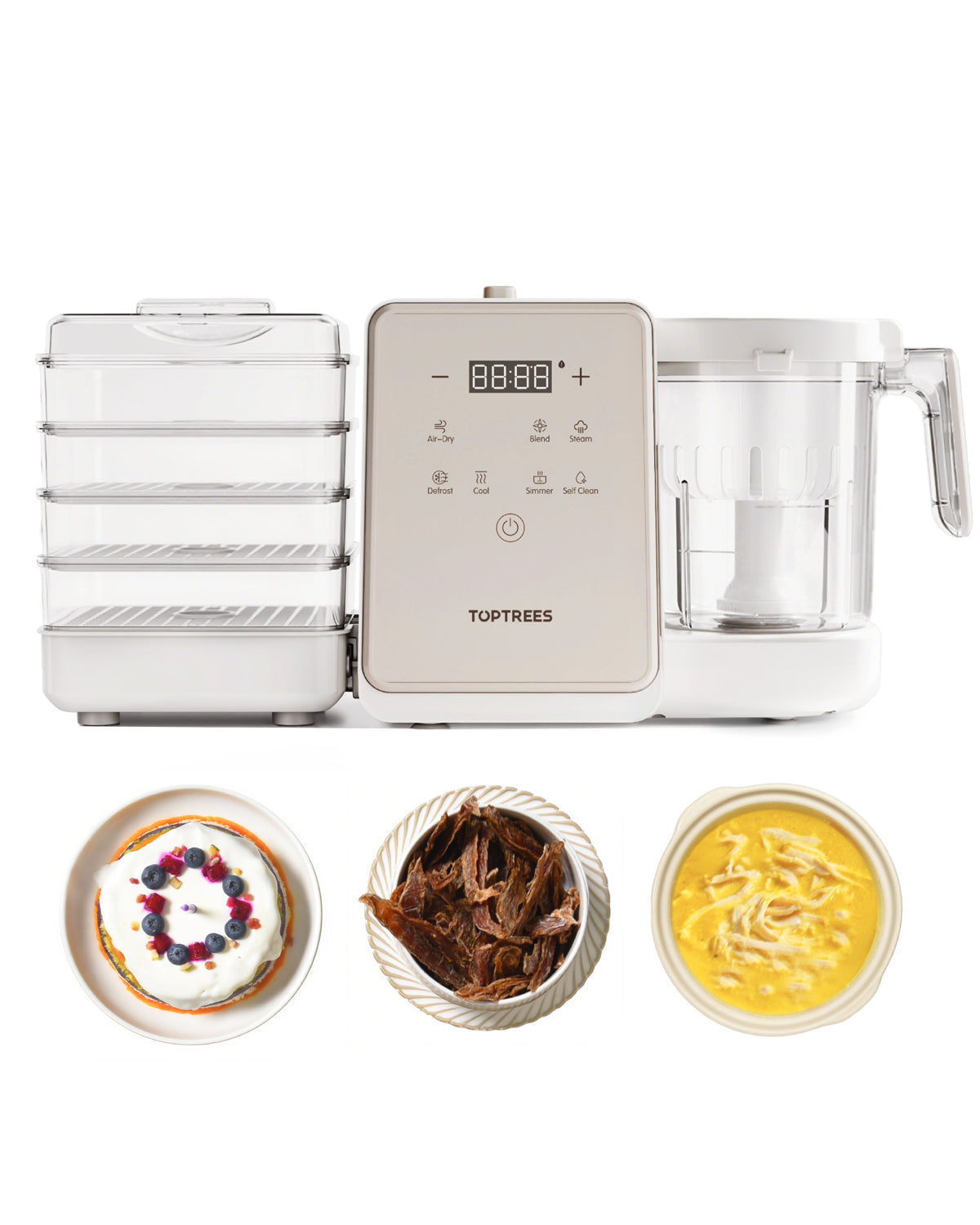 Pet Treats Maker - 10 Types of Homemade Fresh Treats & Foods for Dogs, Cats & Small Pets, 5.5-Qt 7-in-1 Cooking Machine with Easy One-Step Touch Panel, 100+ Pet DIY Recipes, Wet Cat Food,Dog Jerky, T1