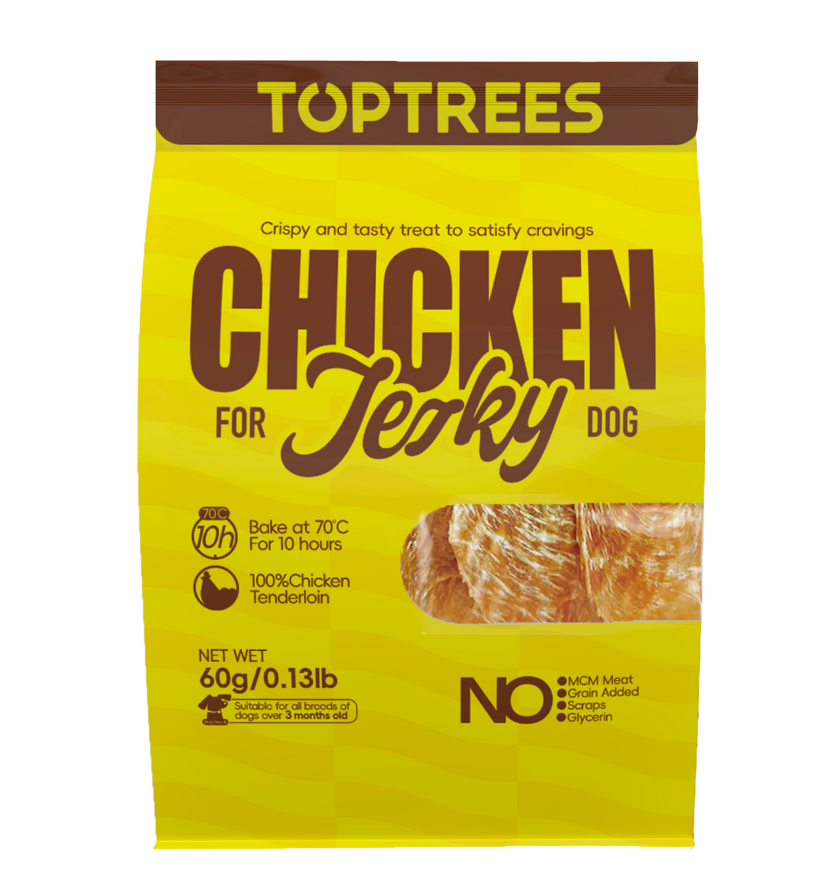 TOPTREES Premium Brand Low-Temperature Dried Chicken Jerky Dog Treats