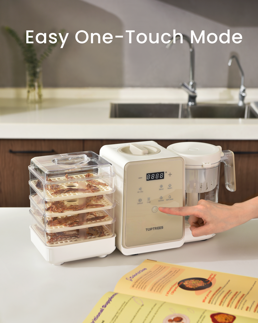 Pet Treats Maker Gift Set – 10 Types of Homemade Fresh Treats & Foods for 5 Pet Types, 5.5-Qt Quick 7-in-1 Cooking Machine with Easy One-Touch Panel,100+ DIY Recipes,Wet Cat Food,Dog Jerky