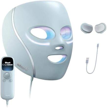 Shark CryoGlow LED Face Mask, Red Light Therapy, Under-Eye Cooling, FW312PK