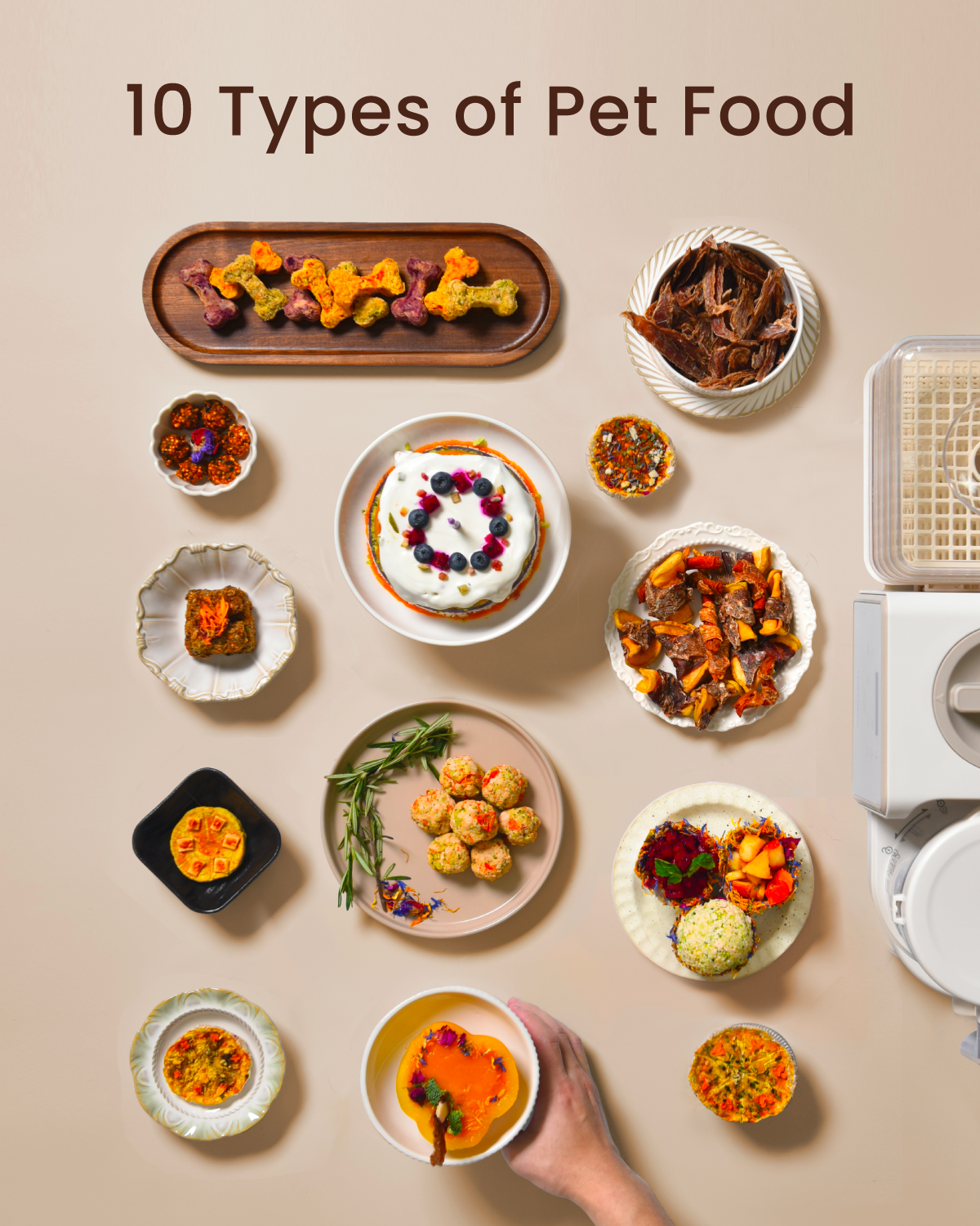 Pet Treats Maker Gift Set – 10 Types of Homemade Fresh Treats & Foods for 5 Pet Types, 5.5-Qt Quick 7-in-1 Cooking Machine with Easy One-Touch Panel,100+ DIY Recipes,Wet Cat Food,Dog Jerky