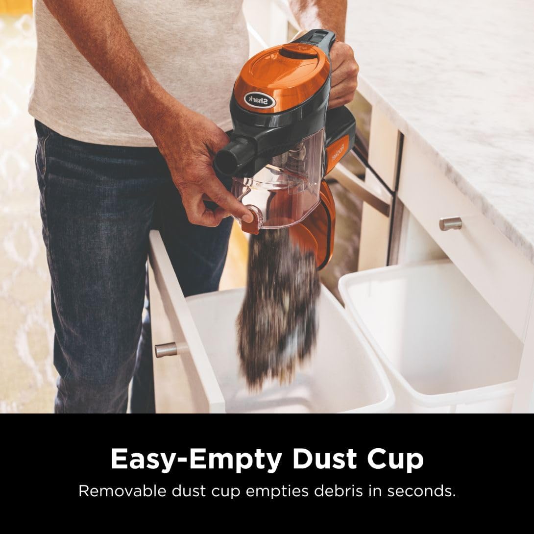 Shark Rocket Ultra Light Corded Bagless Vacuum for Carpet and Hard Floor Cleaning with Swivel Steering (HV301), Gray/Orange